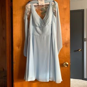 Sky blue Azazie bridesmaids dress size 18